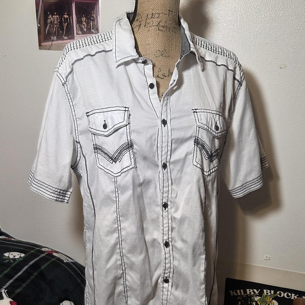 Buckle White Casual Button Down Shirt